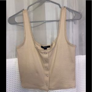 Cropped tan tank top